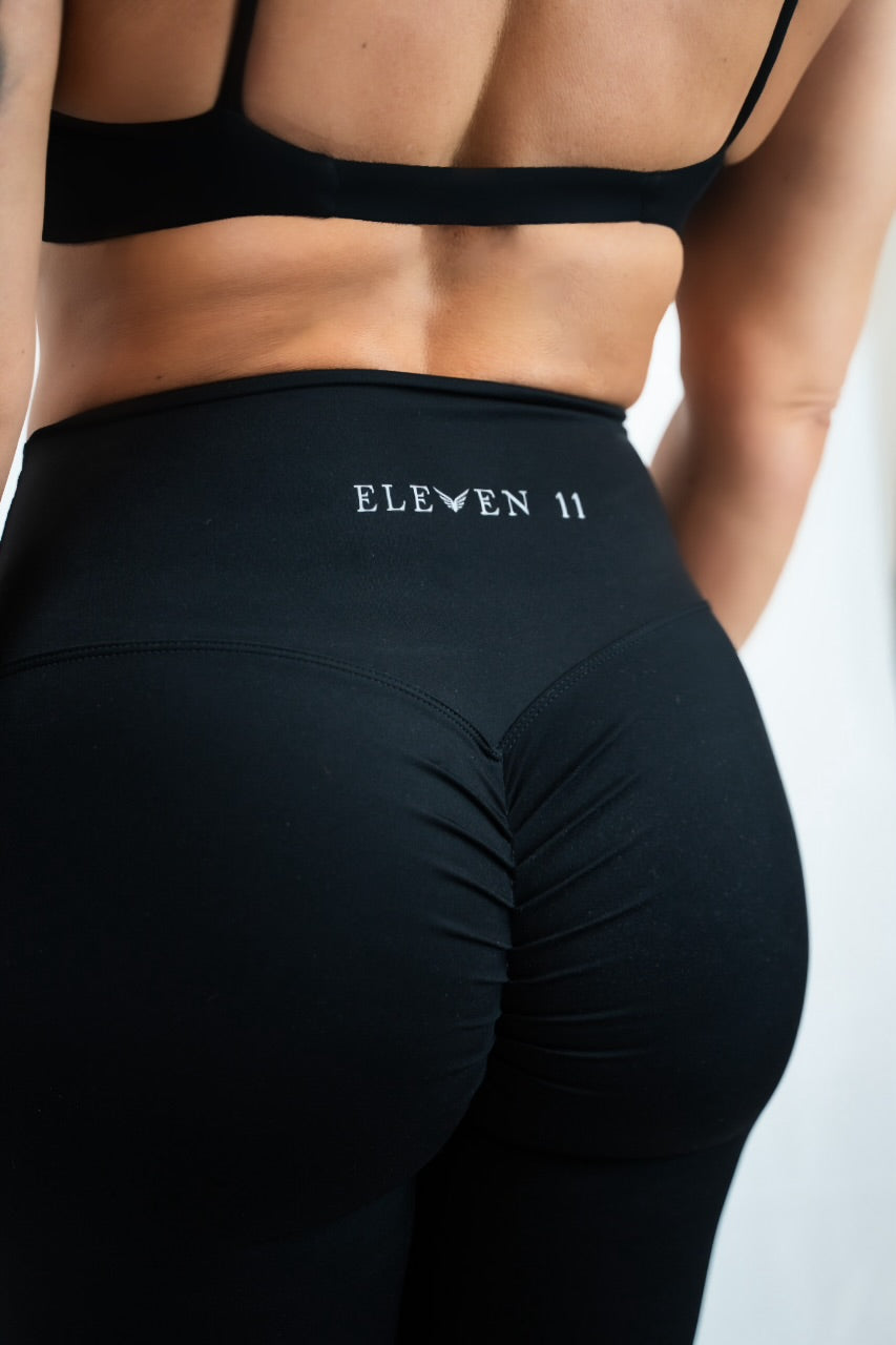 Black Essential Scrunch Bottom Leggings