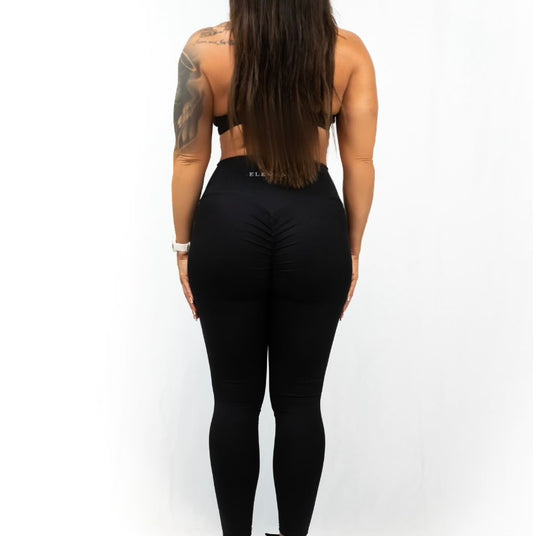 Black Essential Scrunch Bottom Leggings