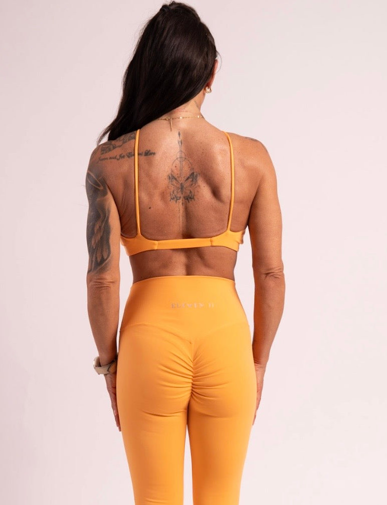 Orange Cross Neck Twist Crop