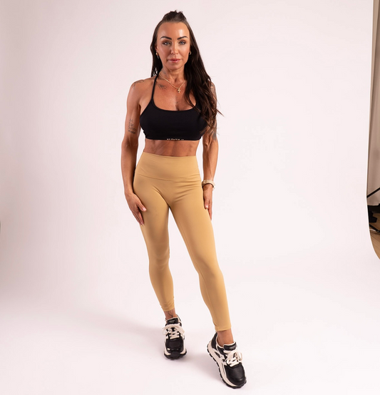 Beige Essential Scrunch Bottom Leggings