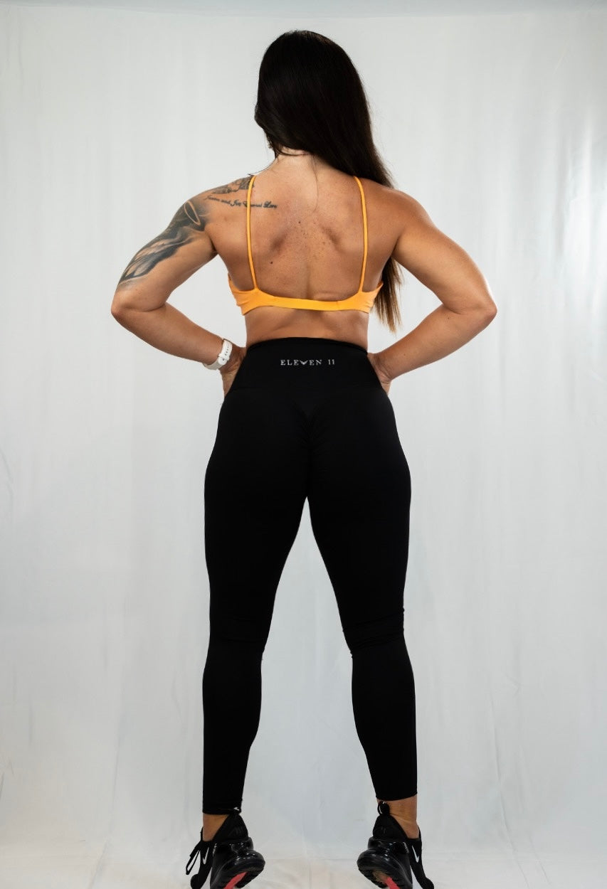 Orange Cross Neck Twist Crop
